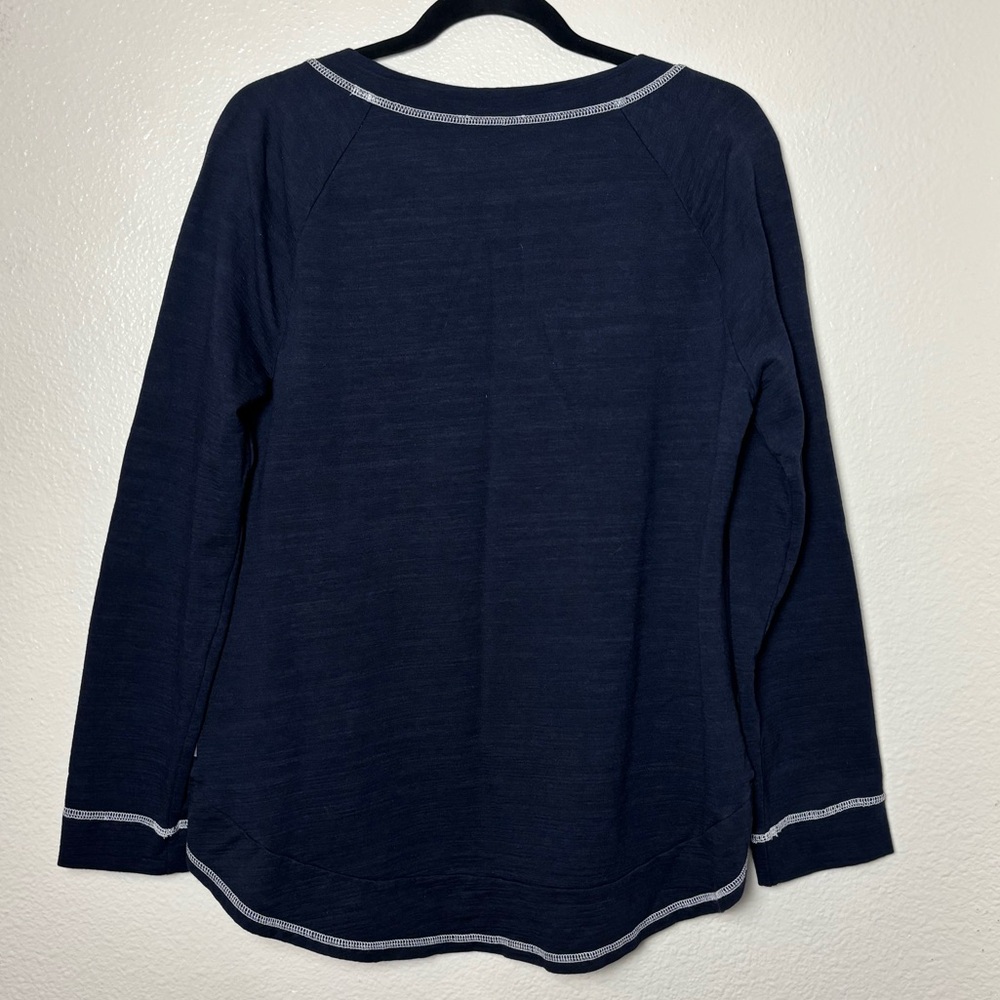 T by Talbot Slub Terry Sweatshirt navy blue woman's size medium UPF 50+ - Picture 12 of 16
